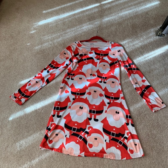 LADIES 🎅 SANTAS PRINT DRESS SIZE LARGE NWOT - Picture 5 of 11